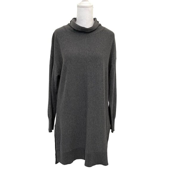 Soft Surroundings Wool Cashmere Blend Turtleneck Sweater Tunic Gray size Medium - Picture 1 of 6